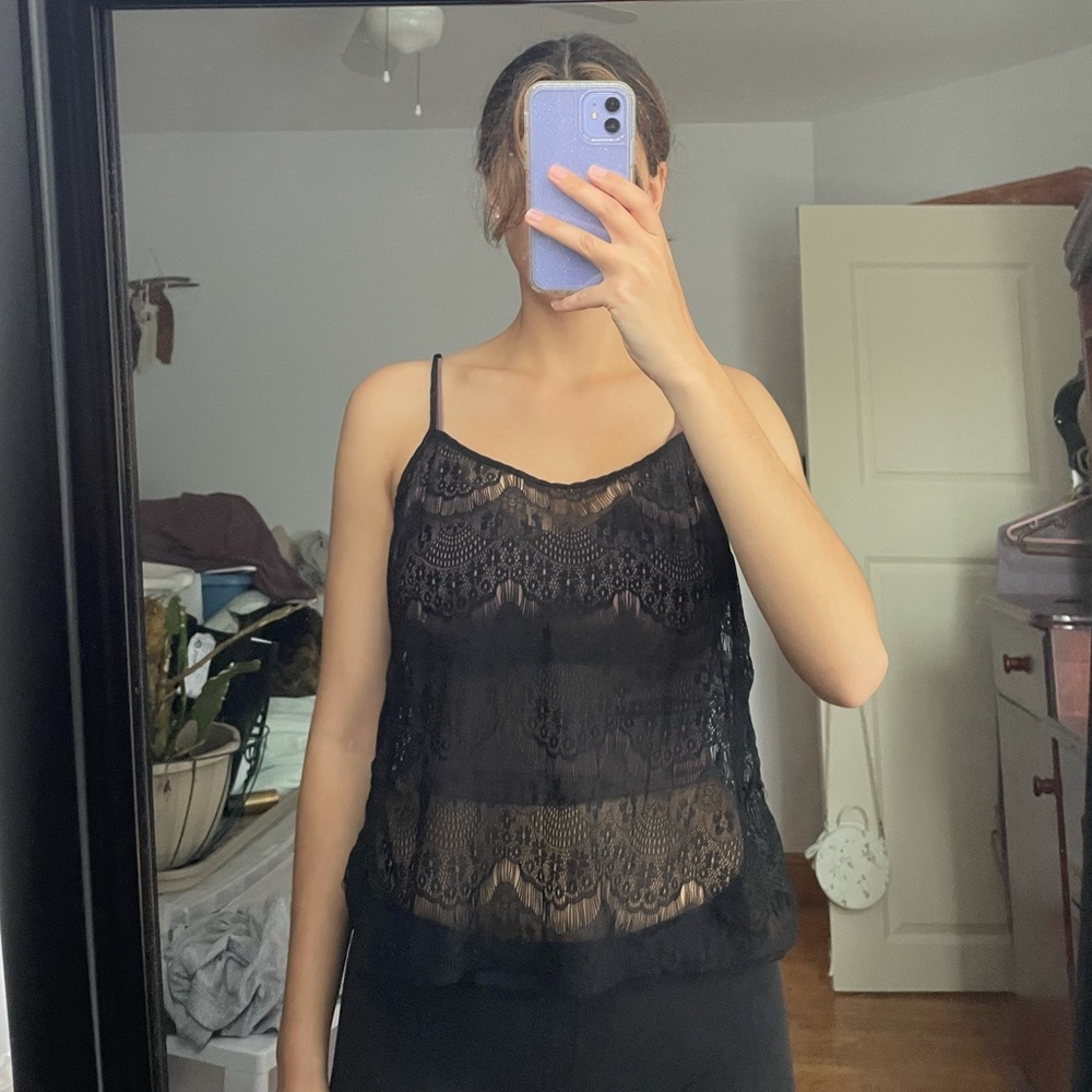 Lace tank top cover up